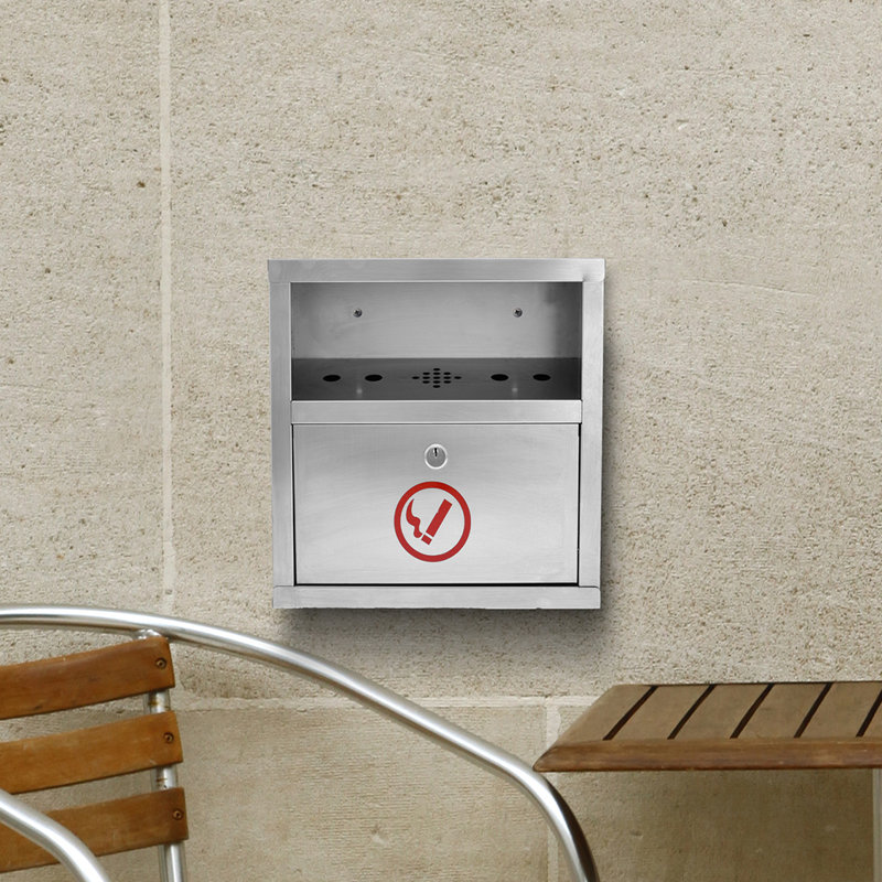 Alpine Industries Quick Clean Wall Mounted Cigarette Disposal Bin Wayfair